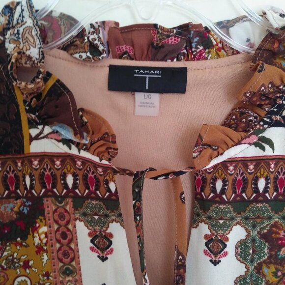 TAHARI Patchwork Midi Dress - Picture 8 of 10